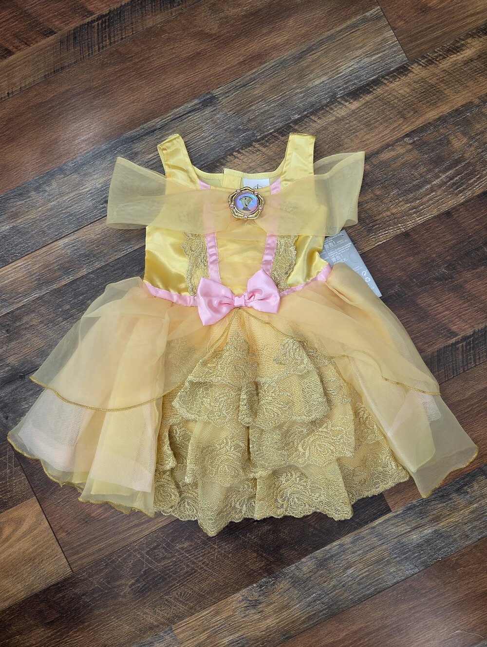 NWT Disney Beauty & The Beast Belle Yellow Dress Up Costume Dress, Size 18-24M